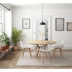 Kurv Mid-Century Modern Dining Chair with Steel Legs for Indoors or Outdoors - Set of 2