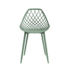 Kurv Mid-Century Modern Dining Chair with Steel Legs for Indoors or Outdoors - Set of 2