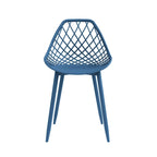 Kurv Mid-Century Modern Dining Chair with Steel Legs for Indoors or Outdoors - Set of 2