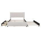 Upholstered Platform Bed with 2 Drawers and 1 Twin XL Trundle