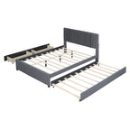 Upholstered Platform Bed with 2 Drawers and 1 Twin XL Trundle