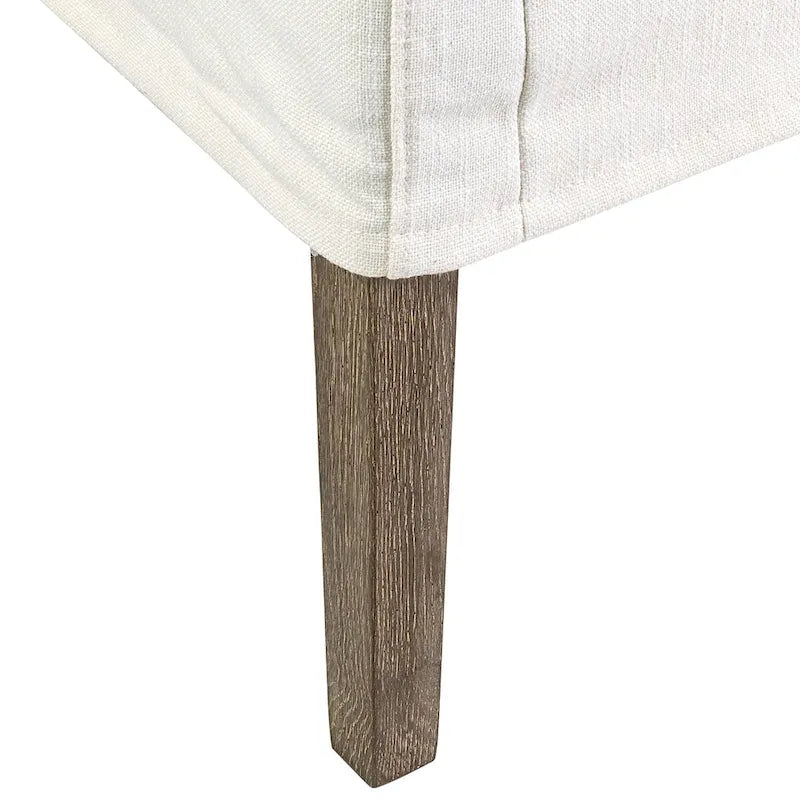Cream Linen & Oak Wood Arm Chair by East at Main