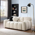 64.96 length ,35.83 deepth ,human body structure for USA people, marshmallow sofa,boucle sofa ,2 seater, BEIGE BOUCLE