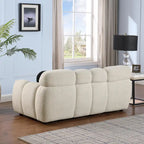 64.96 length ,35.83 deepth ,human body structure for USA people, marshmallow sofa,boucle sofa ,2 seater, BEIGE BOUCLE