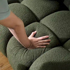 64.96 length ,35.83 deepth ,human body structure for USA people, marshmallow sofa,boucle sofa ,2 seater, BEIGE BOUCLE