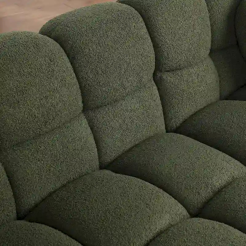64.96 length ,35.83 deepth ,human body structure for USA people, marshmallow sofa,boucle sofa ,2 seater, BEIGE BOUCLE