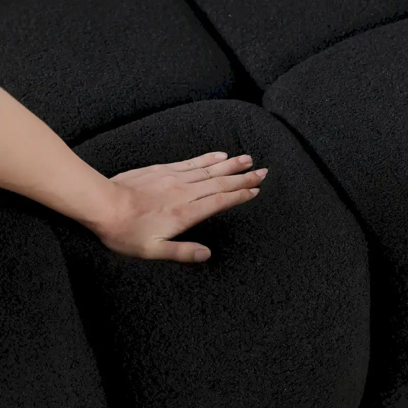 64.96 length ,35.83 deepth ,human body structure for USA people, marshmallow sofa,boucle sofa ,2 seater, BEIGE BOUCLE