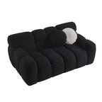 64.96 length ,35.83 deepth ,human body structure for USA people, marshmallow sofa,boucle sofa ,2 seater, BEIGE BOUCLE