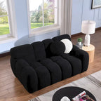 64.96 length ,35.83 deepth ,human body structure for USA people, marshmallow sofa,boucle sofa ,2 seater, BEIGE BOUCLE