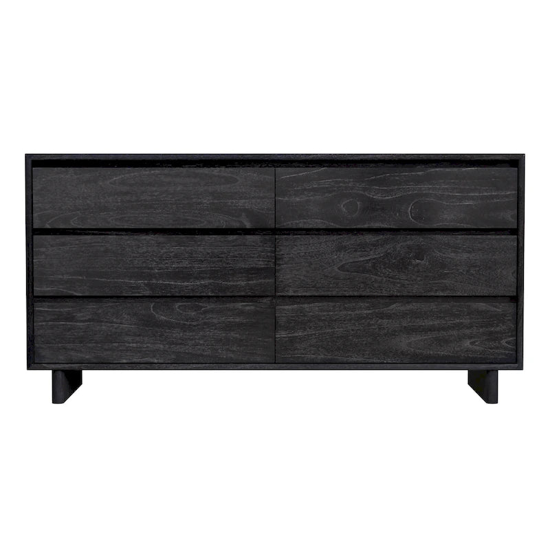 Wood Panel 6 Drawer Dresser