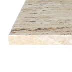 Venus 18.5 Contemporary Natural Marble Handmade T-Shaped End Table, Gray/Beige.