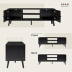 TV Stand, Mid Century Modern TV Stand for 55/60 inch TV, Farmhouse TV Stand, Entertainment Center for Living Room