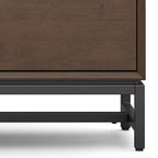 WYNDENHALL Devlin SOLID HARDWOOD 72 inch Wide Modern Industrial TV Media Stand in Walnut Brown For TVs up to 80 inches