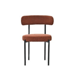 Boucle Dining Chairs,Mid-Century Modern Curved Backrest Chair,2 PCS