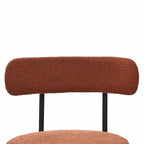 Boucle Dining Chairs,Mid-Century Modern Curved Backrest Chair,2 PCS