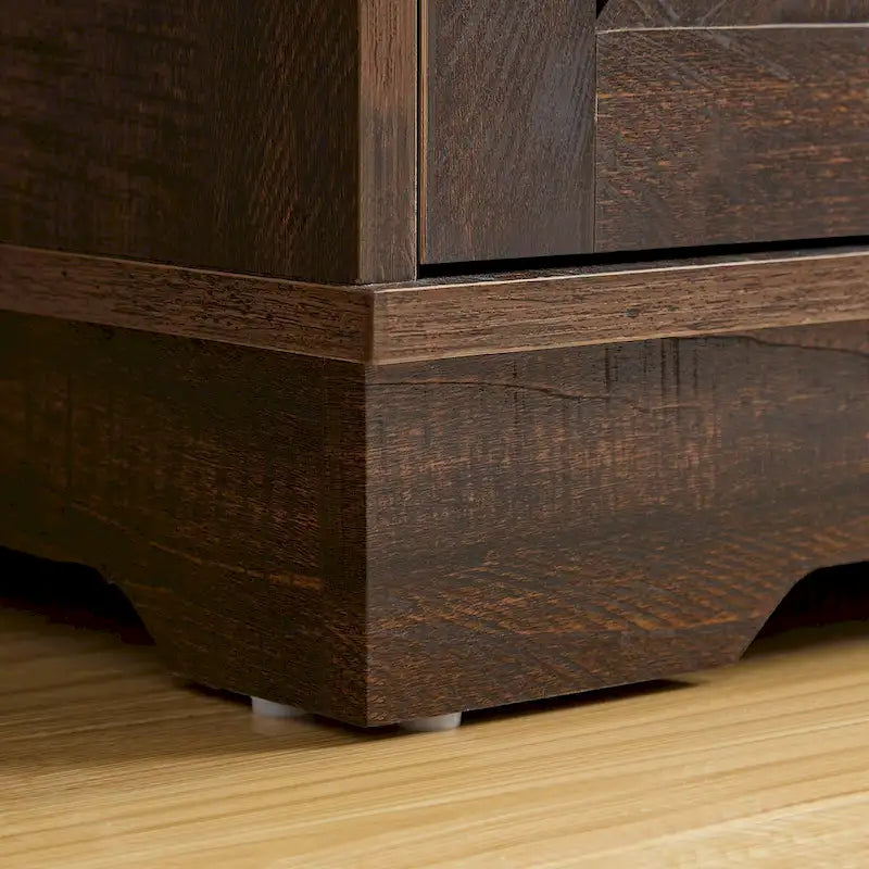 Barn Door Buffet Bar Cabinet with Wine Rack Sideboard Cabinet