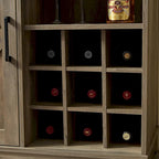 Barn Door Buffet Bar Cabinet with Wine Rack Sideboard Cabinet