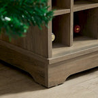 Barn Door Buffet Bar Cabinet with Wine Rack Sideboard Cabinet