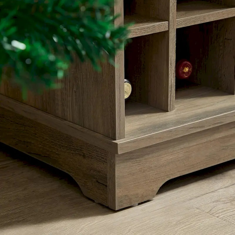 Barn Door Buffet Bar Cabinet with Wine Rack Sideboard Cabinet