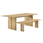 86 Wood Dining Table and Bench Set