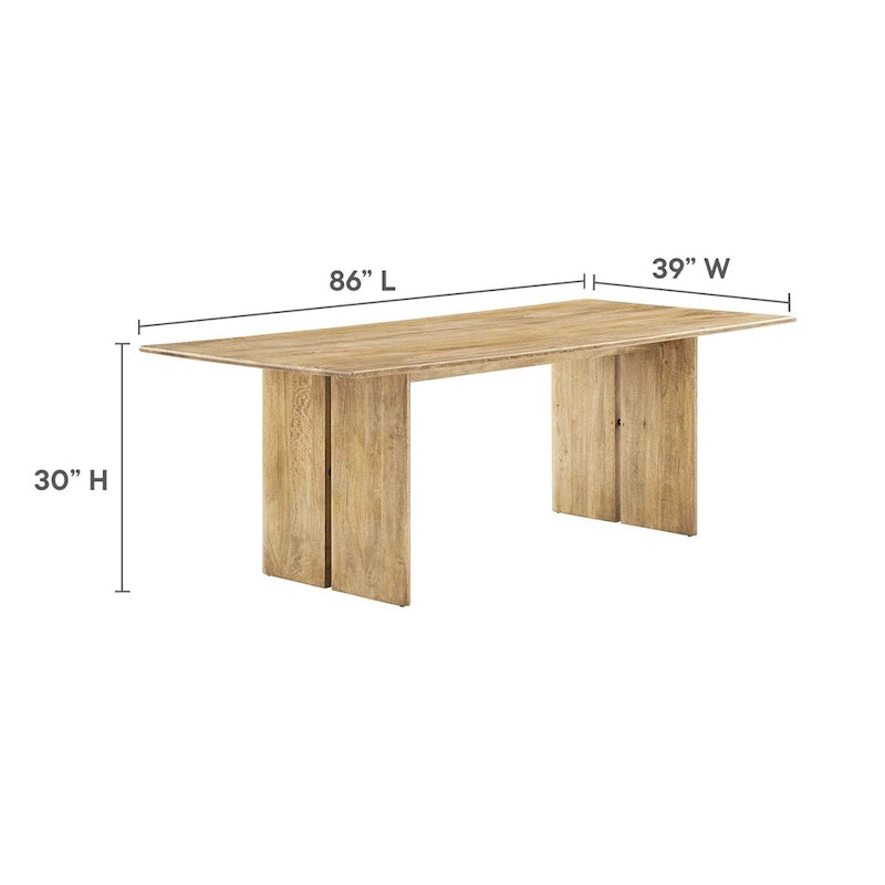 86 Wood Dining Table and Bench Set