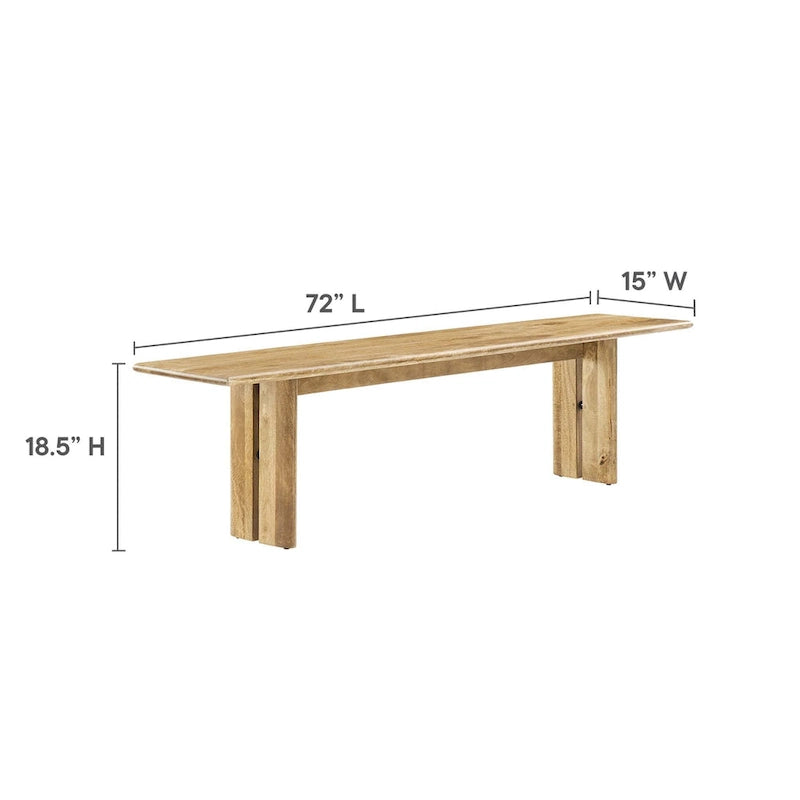 86 Wood Dining Table and Bench Set