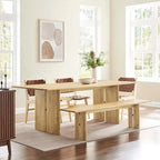 86 Wood Dining Table and Bench Set