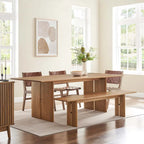 86 Wood Dining Table and Bench Set
