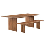 86 Wood Dining Table and Bench Set