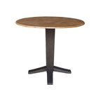 42 in Solid Wood Round Dual Drop Leaf Pedestal Counter Height Dining Table