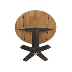 42 in Solid Wood Round Dual Drop Leaf Pedestal Counter Height Dining Table