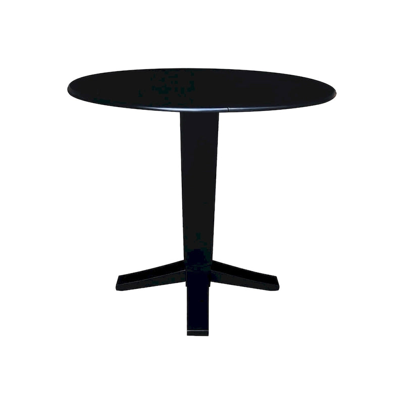 42 in Solid Wood Round Dual Drop Leaf Pedestal Counter Height Dining Table