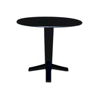 42 in Solid Wood Round Dual Drop Leaf Pedestal Counter Height Dining Table
