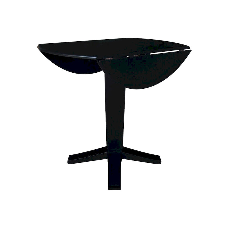 42 in Solid Wood Round Dual Drop Leaf Pedestal Counter Height Dining Table