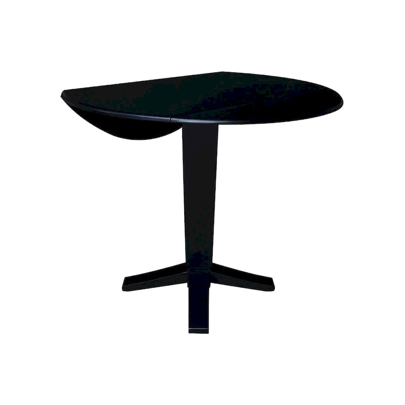 42 in Solid Wood Round Dual Drop Leaf Pedestal Counter Height Dining Table