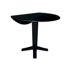 42 in Solid Wood Round Dual Drop Leaf Pedestal Counter Height Dining Table