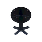 42 in Solid Wood Round Dual Drop Leaf Pedestal Counter Height Dining Table