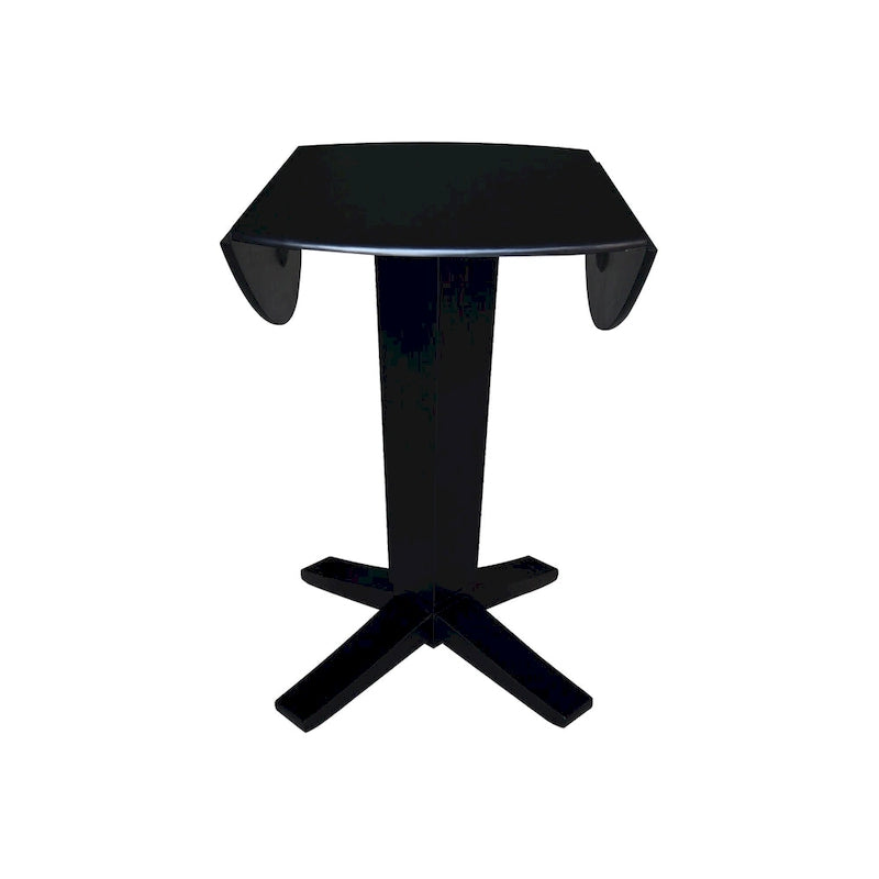 42 in Solid Wood Round Dual Drop Leaf Pedestal Counter Height Dining Table