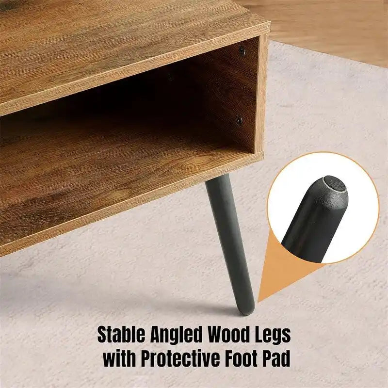 Mid Century Modern Style Cocktail Table TV Stand with Drawer - 41.3D x 21.7W x 17.7H