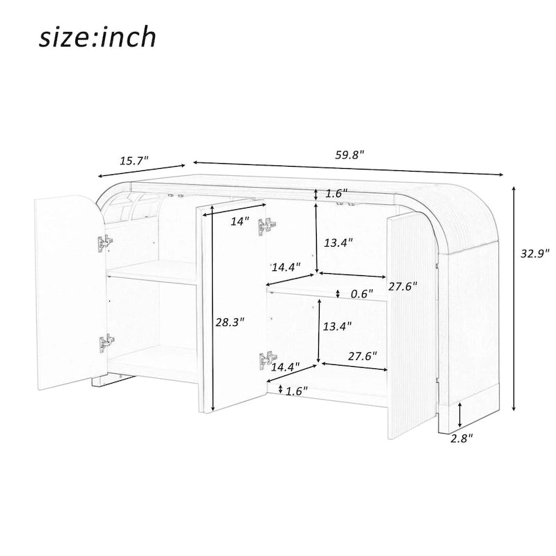 Cabinet with Adjustable Shelves,for Study,Living Room and Entrance