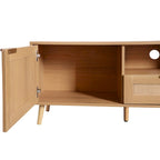 Modern Farmhouse Media Console with Solid Wood Legs