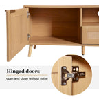 Modern Farmhouse Media Console with Solid Wood Legs