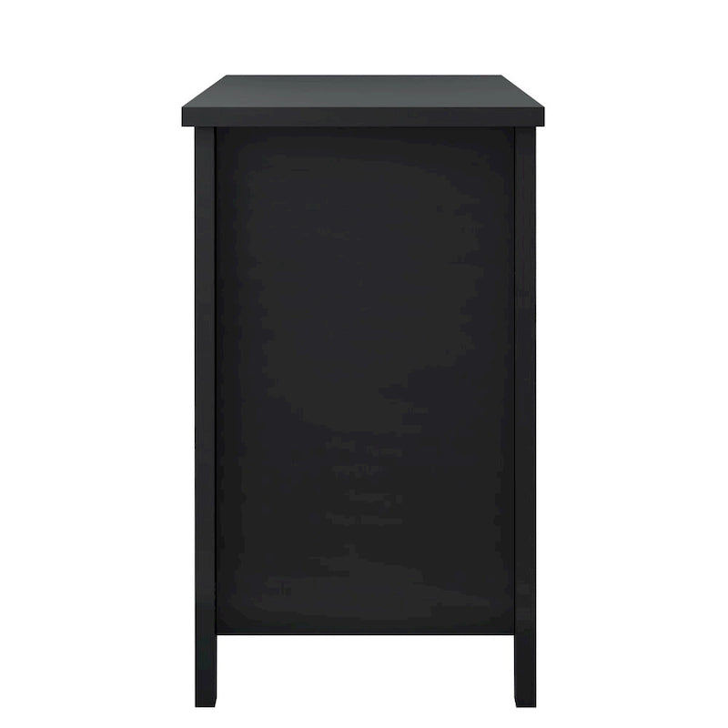 Farmhouse Black Solid Wood Entryway Storage Cabinet with Six Drawers