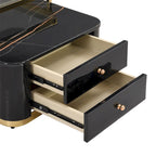 Modern Square Nesting Coffee Table with 2 Drawers (Set of 2)