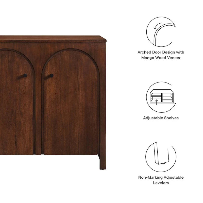 2-Door Arched Door Storage Cabinet