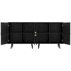 70.1 Wide Wood Sideboard Buffet Storage Cabinet with 4 Door and Adjustable Shelves