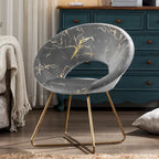 Modern Bronzing Velvet Upholstered Accent Chair Vanity Leisure Chair