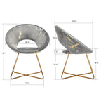 Modern Bronzing Velvet Upholstered Accent Chair Vanity Leisure Chair