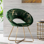 Modern Bronzing Velvet Upholstered Accent Chair Vanity Leisure Chair