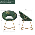 Modern Bronzing Velvet Upholstered Accent Chair Vanity Leisure Chair